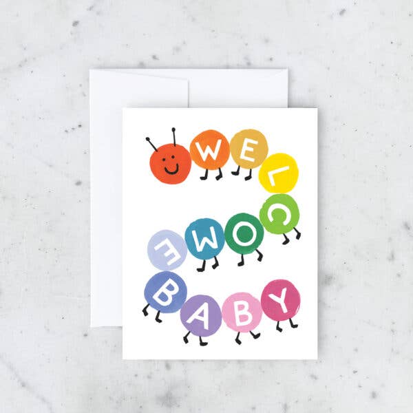 Caterpillar Baby Greeting Card - Merry PigletsIdlewild Co.