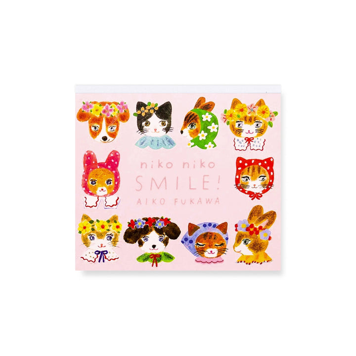 Cats & Critters Smile Block Memo Pad - Merry PigletsHer Winter Flowers