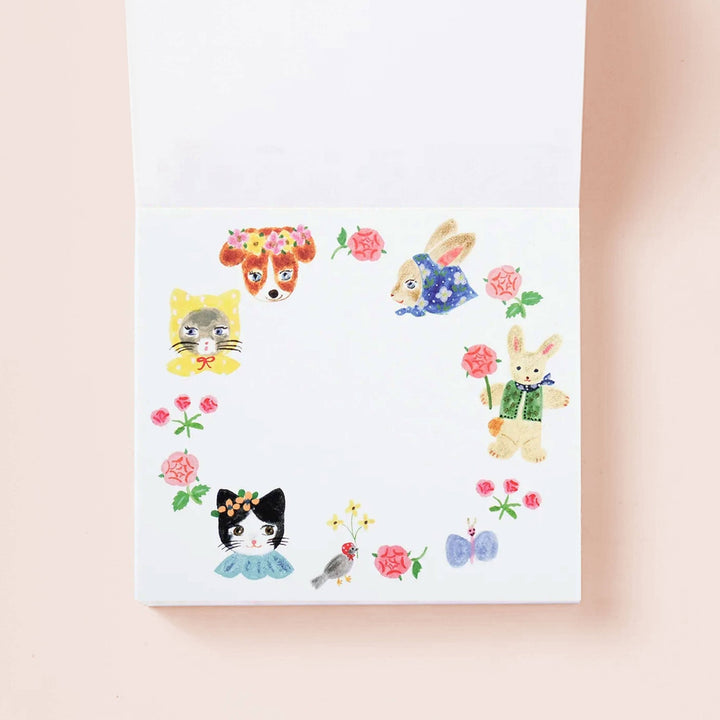 Cats & Critters Smile Block Memo Pad - Merry PigletsHer Winter Flowers