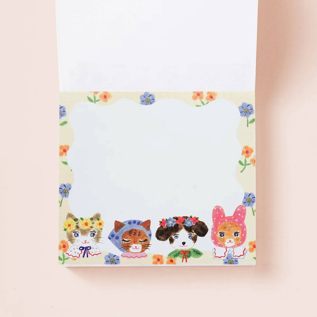 Cats & Critters Smile Block Memo Pad - Merry PigletsHer Winter Flowers