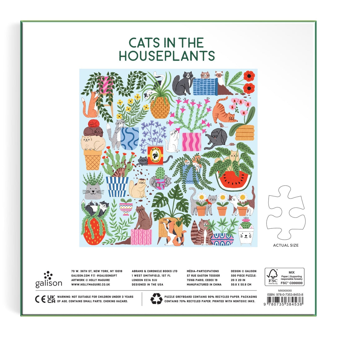 Cats in the Houseplants 500 Piece Puzzle - Merry PigletsGalison