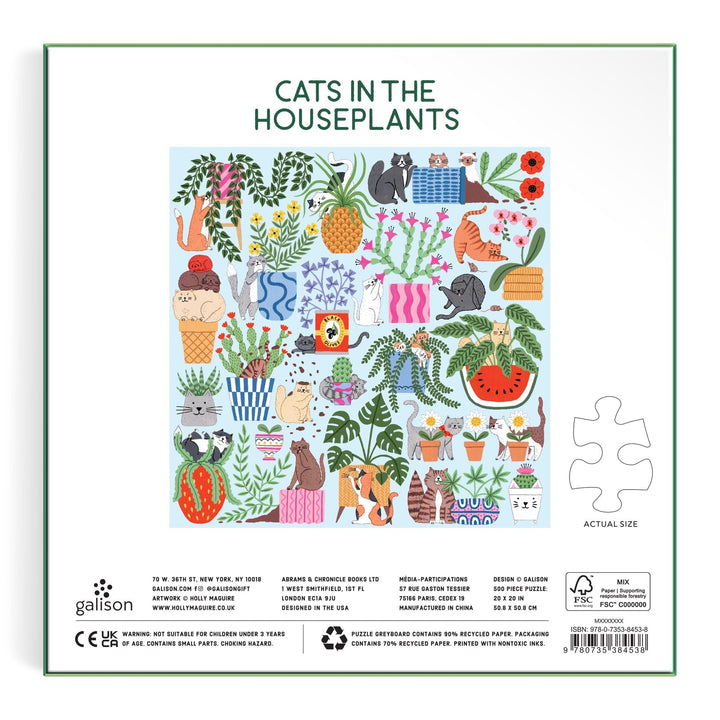 Cats in the Houseplants 500 Piece Puzzle - Merry PigletsGalison