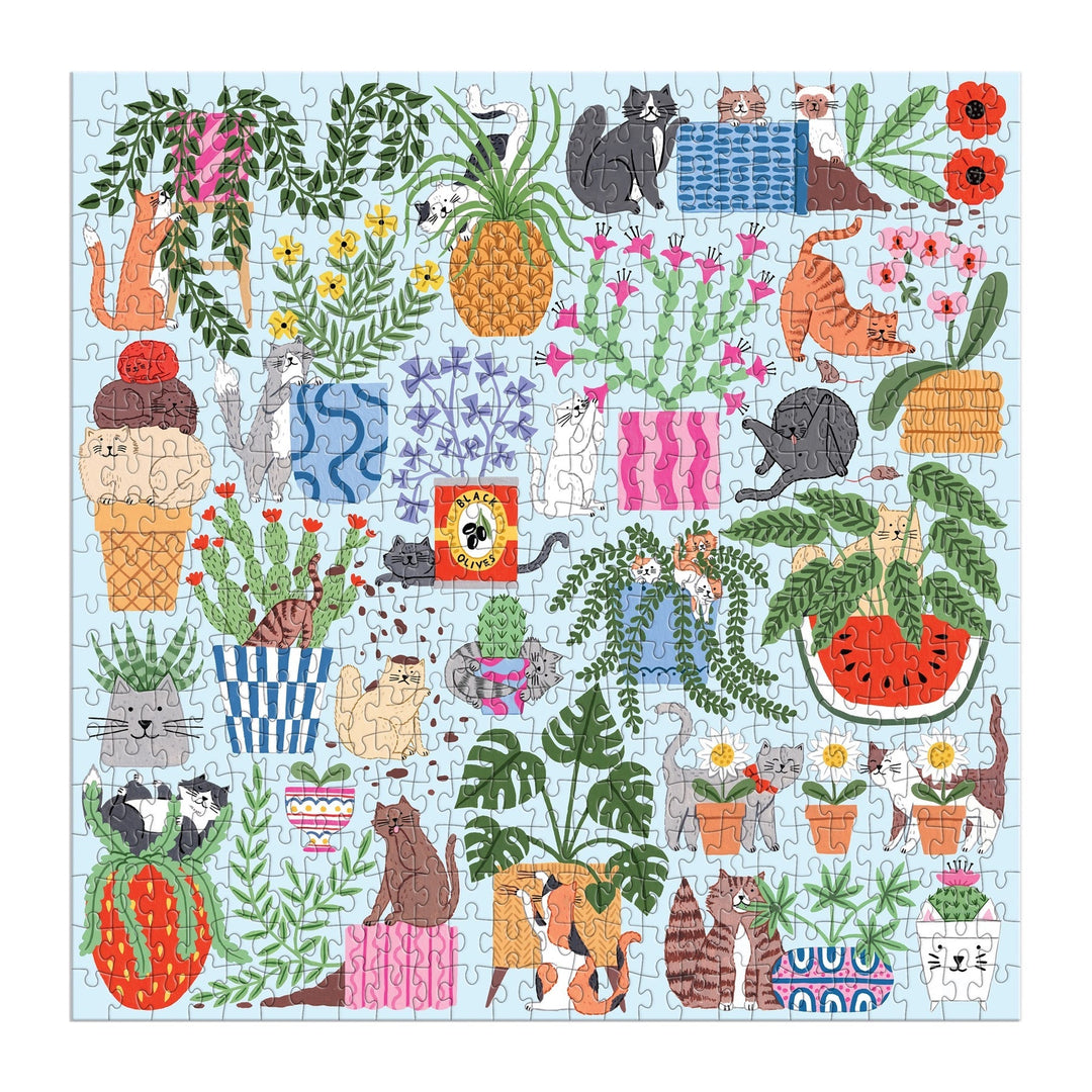 Cats in the Houseplants 500 Piece Puzzle - Merry PigletsGalison