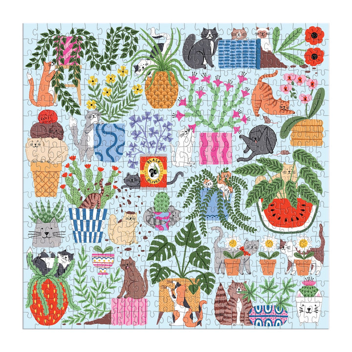 Cats in the Houseplants 500 Piece Puzzle - Merry PigletsGalison