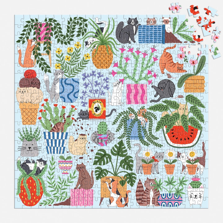 Cats in the Houseplants 500 Piece Puzzle - Merry PigletsGalison