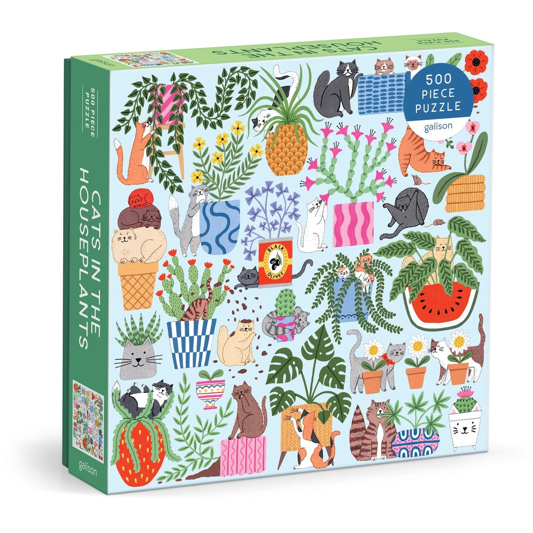 Cats in the Houseplants 500 Piece Puzzle - Merry PigletsGalison