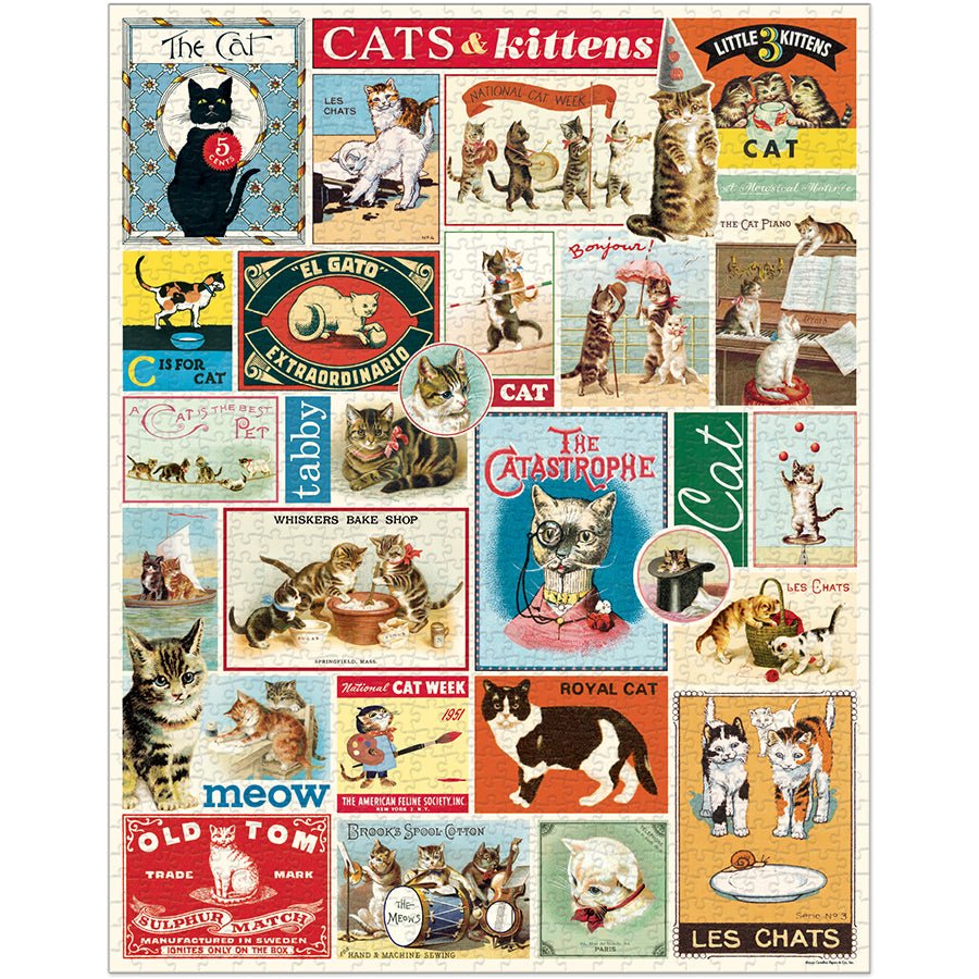 Cats & Kittens 1000 Piece Puzzle - Merry PigletsCavallini Papers & Co.