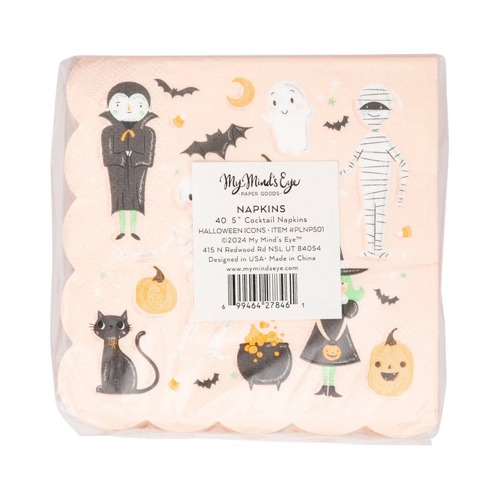 Scallop Halloween Icons Cocktail Napkins