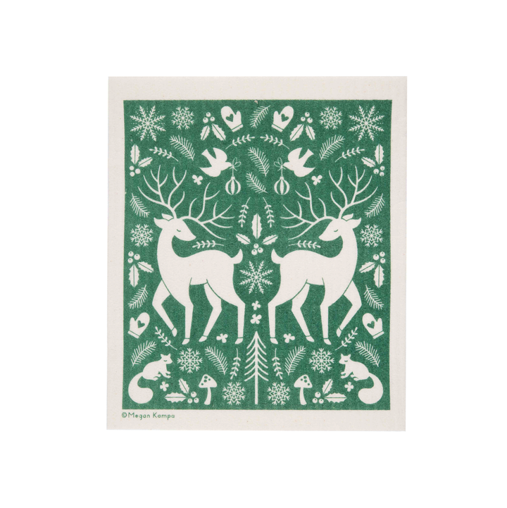 Green Deer Swedish Dishcloth