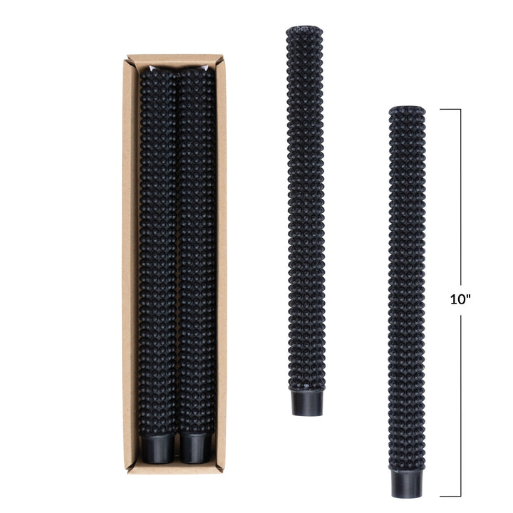 Unscented Black Hobnail Taper Candles