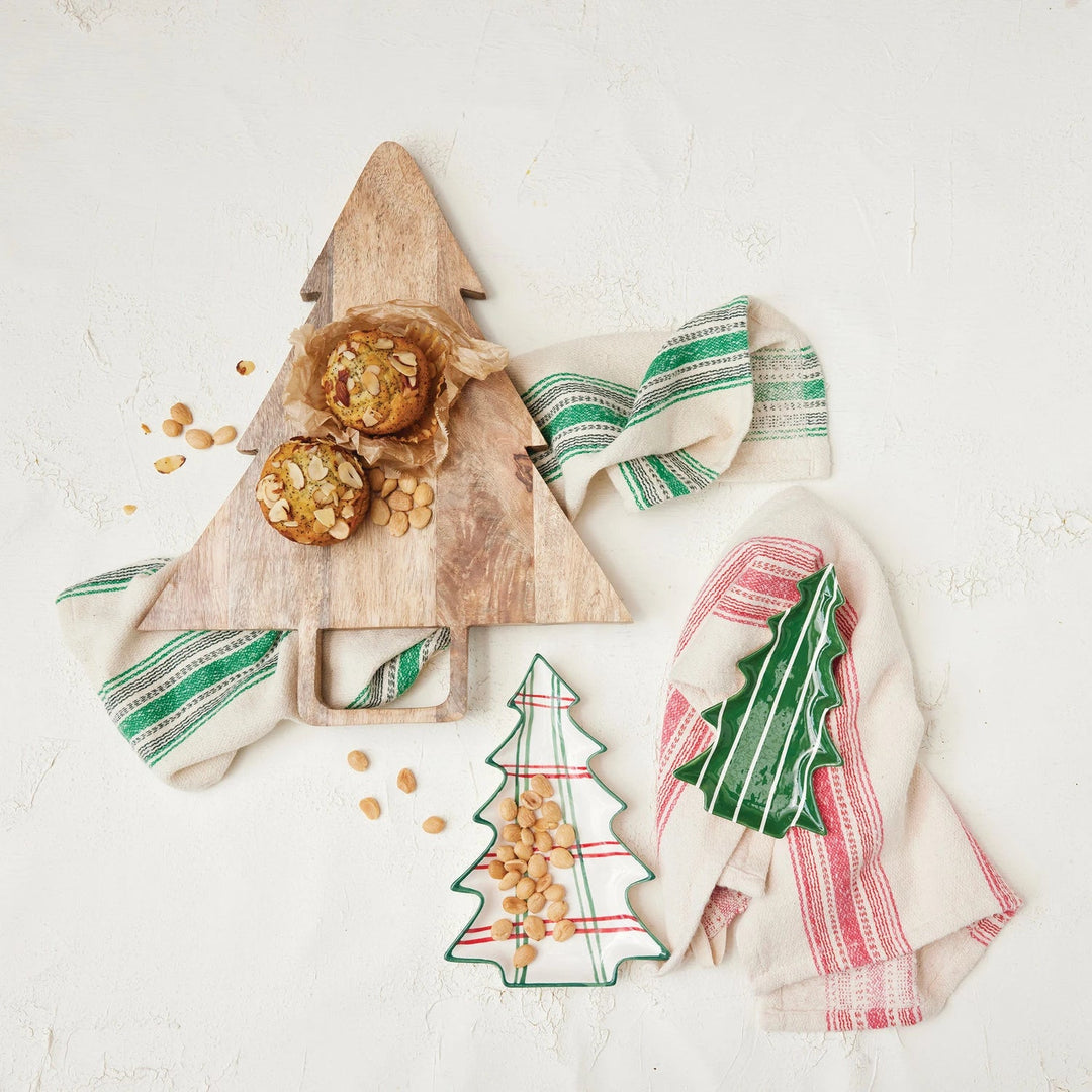 Ceramic Tree Plate - Merry PigletsCreative Co - Op