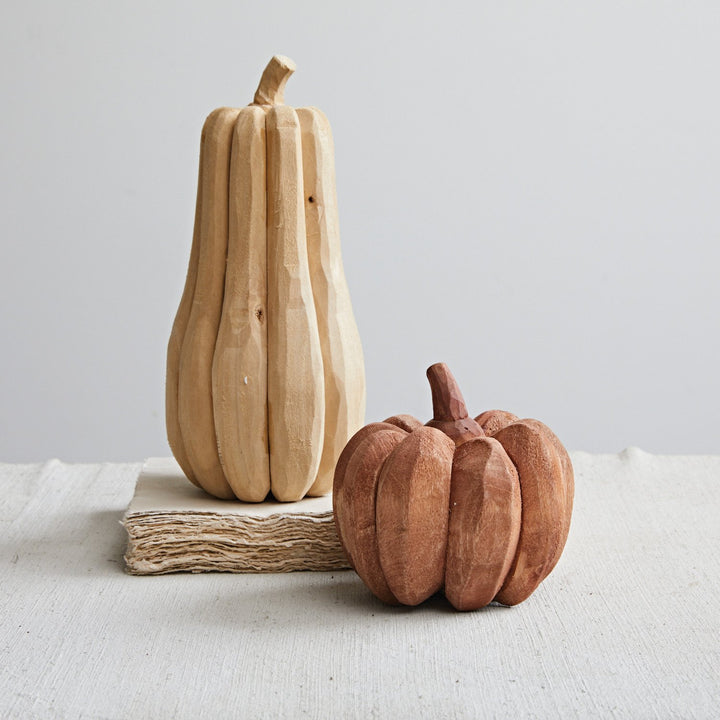 Wood Carved Pumpkin