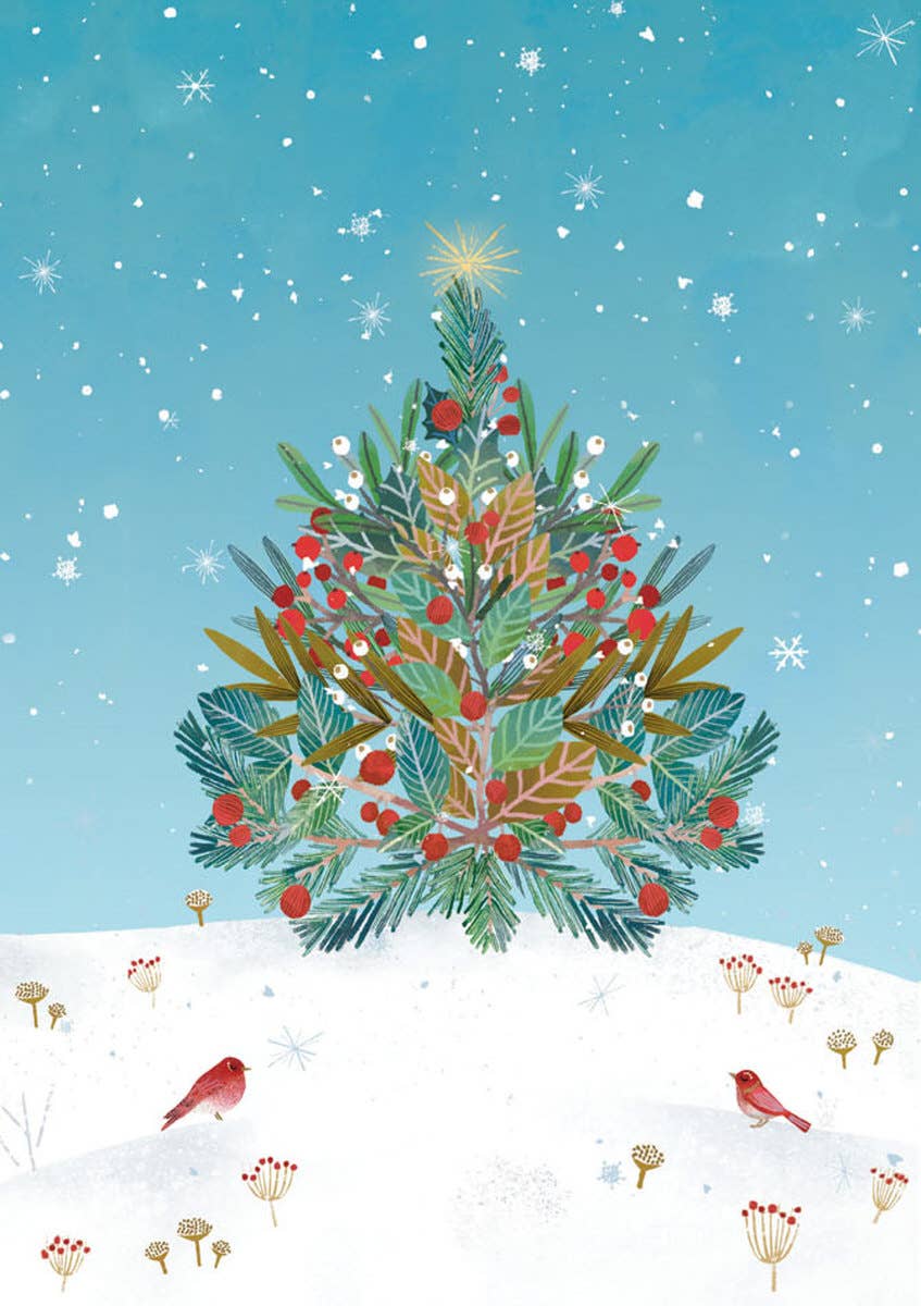 Beneath the Tree Fox Advent Calendar Greeting Card