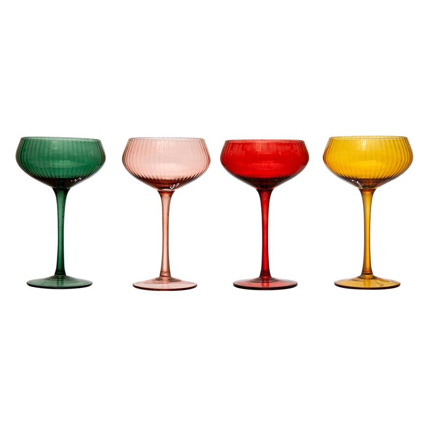 Champagne Coupe Glass - Merry PigletsCreative Co - Op