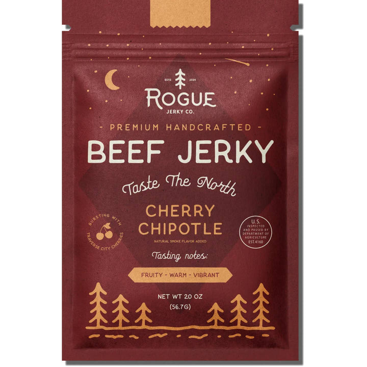 Cherry Chipotle Beef Jerky - Merry PigletsRogue Jerky Co.