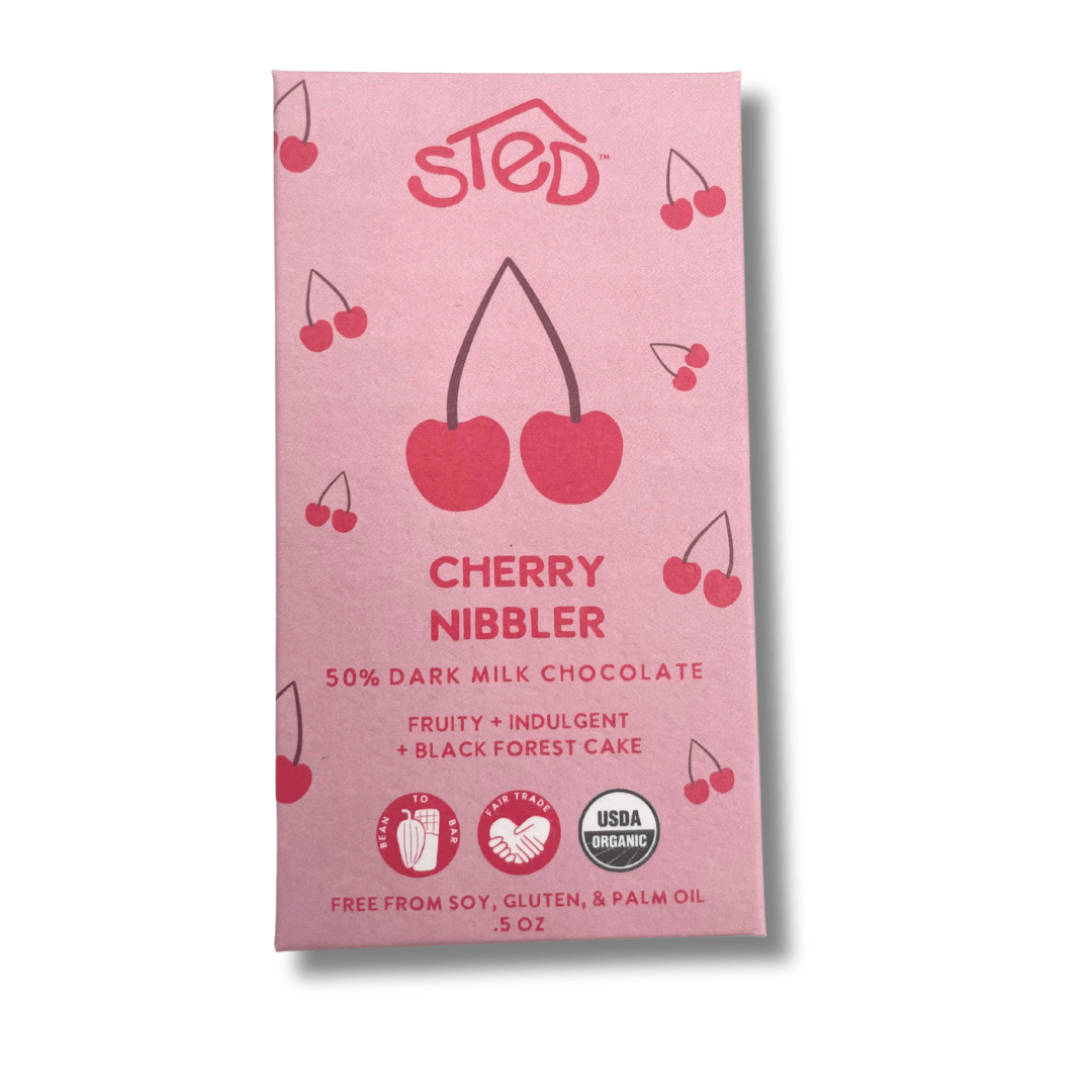 Cherry Nibbler Mini Chocolate Bar - Merry PigletsSted Foods