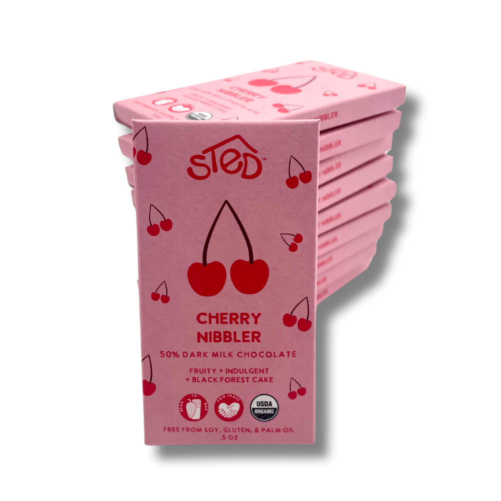 Cherry Nibbler Mini Chocolate Bar - Merry PigletsSted Foods
