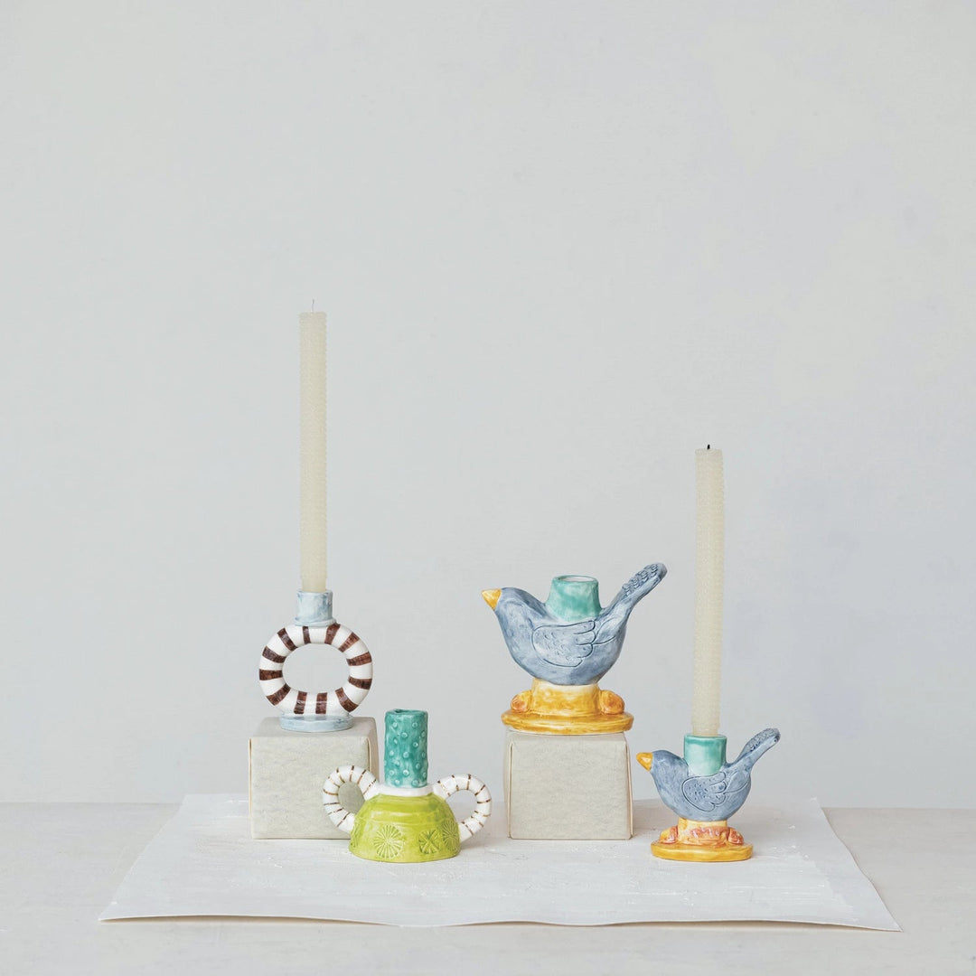 Chirpy Bird Stoneware Vase - Merry PigletsCreative Co - Op