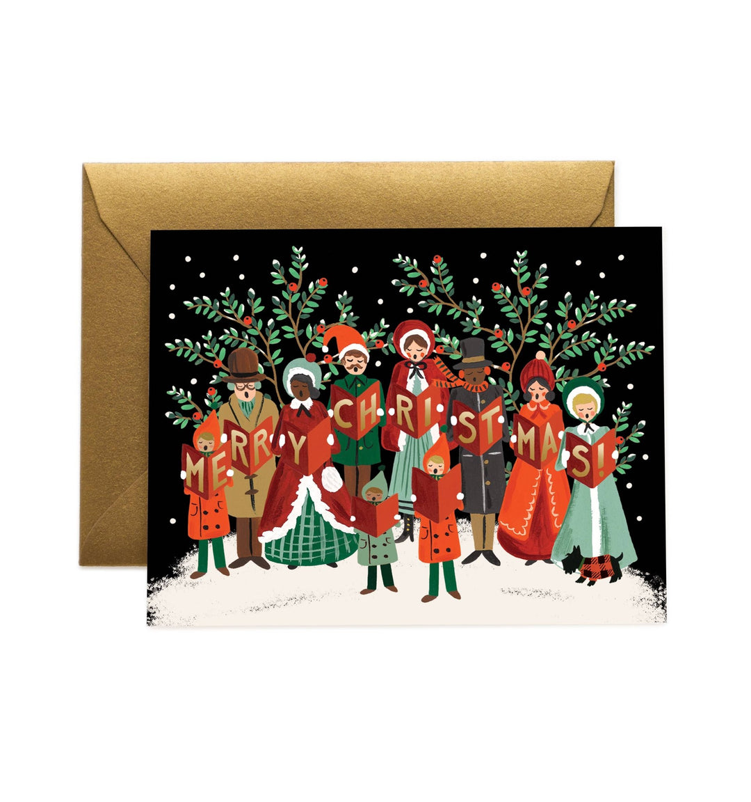 Christmas Carolers Greeting Card - Merry PigletsRifle Paper Co.