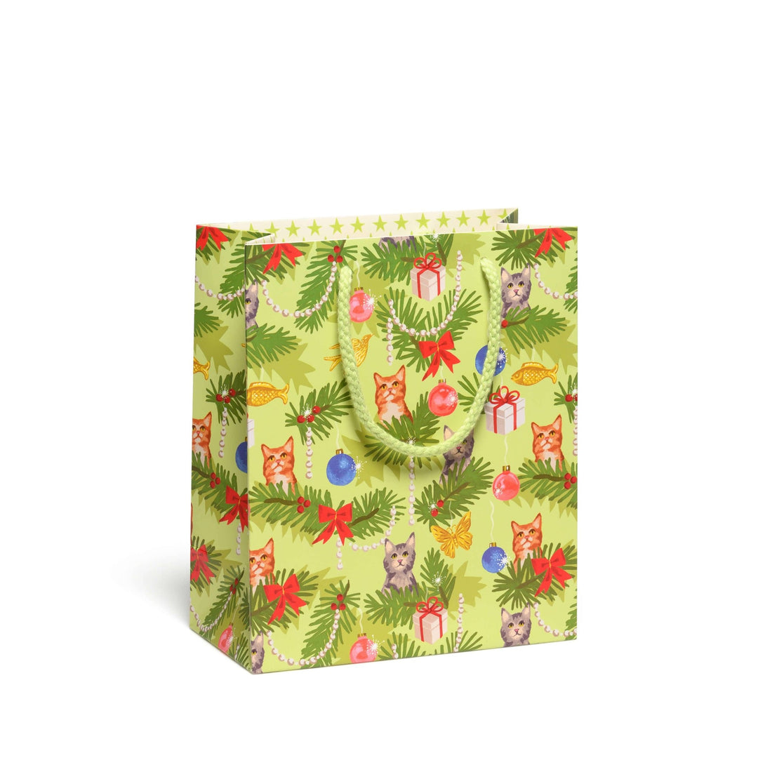 Christmas Cats Medium Gift Bag - Merry PigletsRed Cap Cards