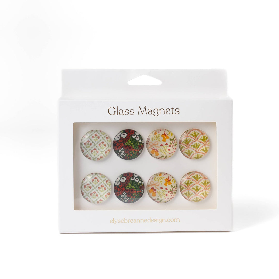 Christmas Floral Magnets Set - Merry PigletsElyse Breanne Design
