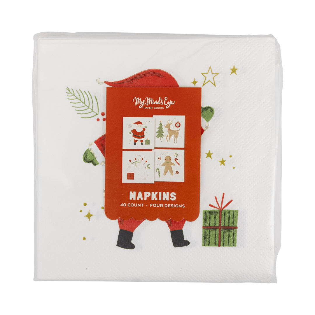 Christmas Icons Cocktail Napkins - Merry PigletsMy Mind’s Eye