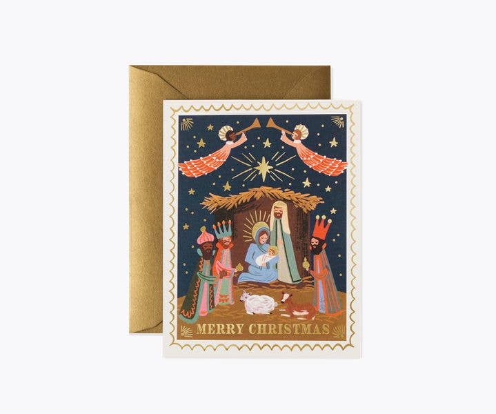 Christmas Nativity Greeting Card - Merry PigletsRifle Paper Co.