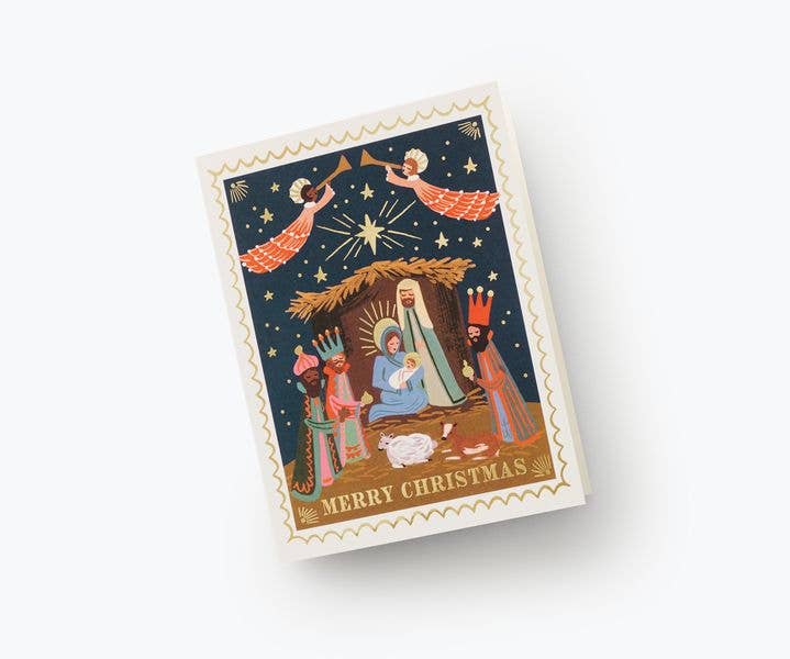 Christmas Nativity Greeting Card - Merry PigletsRifle Paper Co.