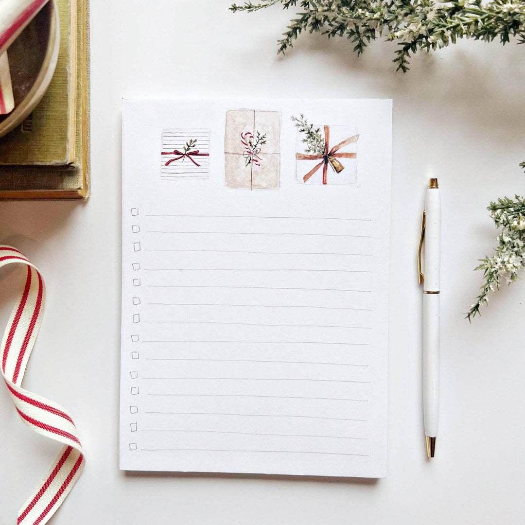 Christmas Stockings Checklist Notepad - Merry Pigletsemily lex studio