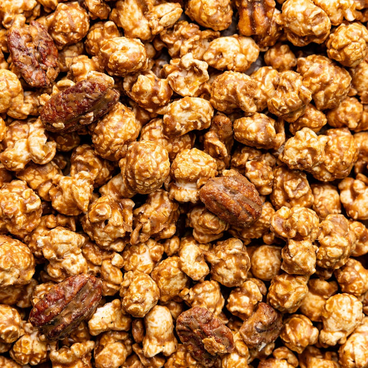 Cinnamon Bourbon Pecan Popcorn - Merry PigletsPoppy Hand - Crafted Popcorn