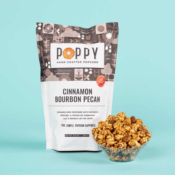 Cinnamon Bourbon Pecan Popcorn - Merry PigletsPoppy Hand - Crafted Popcorn