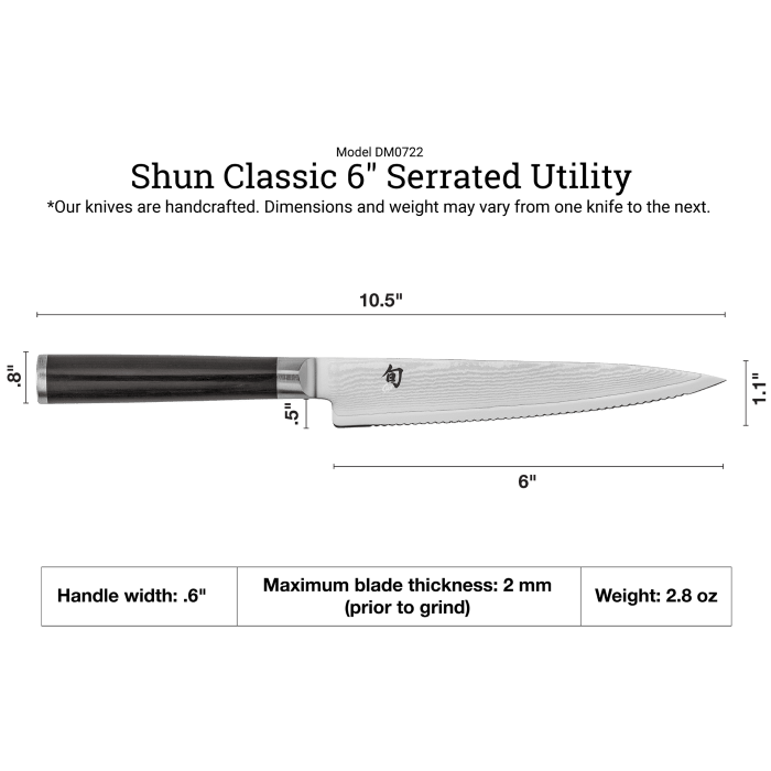 Classic 6" Serrated Utility Knife - Merry PigletsShun Kai