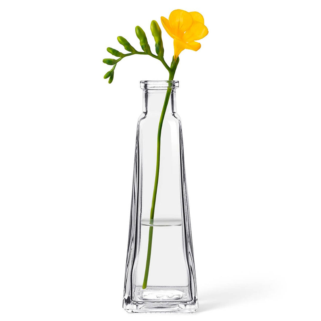 Clear Glass Pyramid Bud Vase - Merry PigletsCouronne Co.
