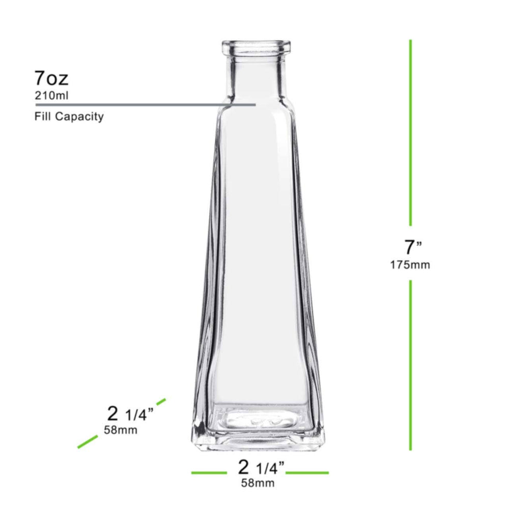 Clear Glass Pyramid Bud Vase - Merry PigletsCouronne Co.
