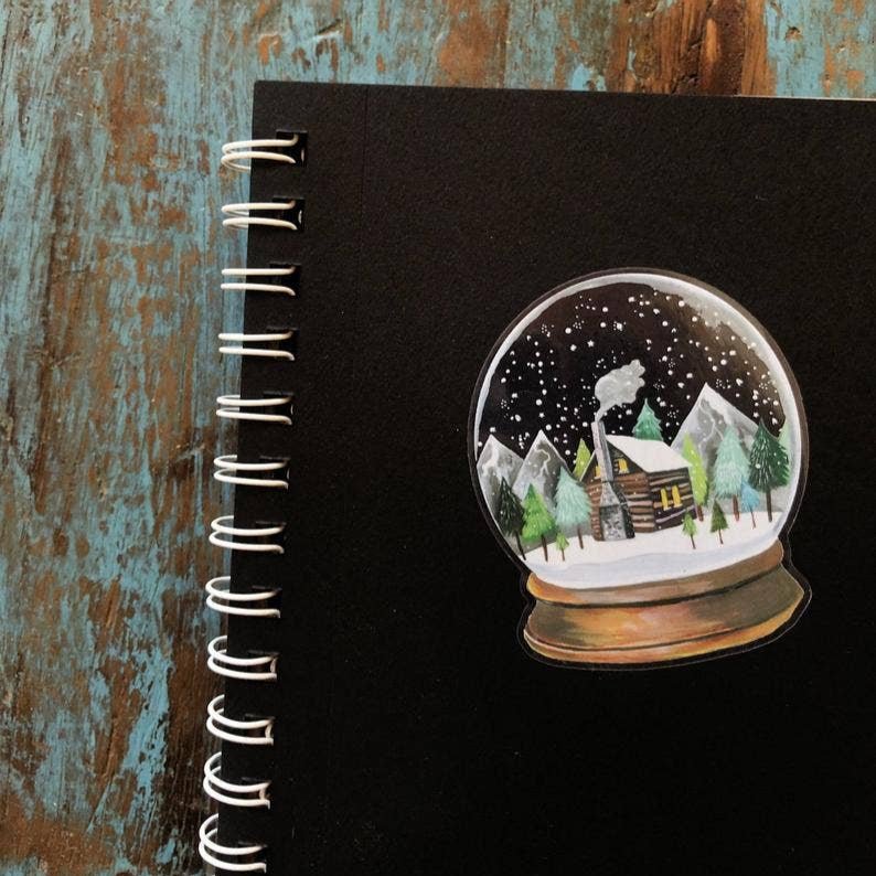 Clear Snow Globe Sticker - Merry PigletsKatie Daisy