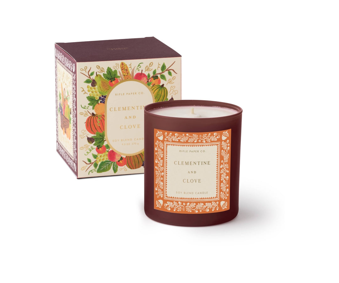 Clementine & Clove Glass Candle - Merry PigletsRifle Paper Co.