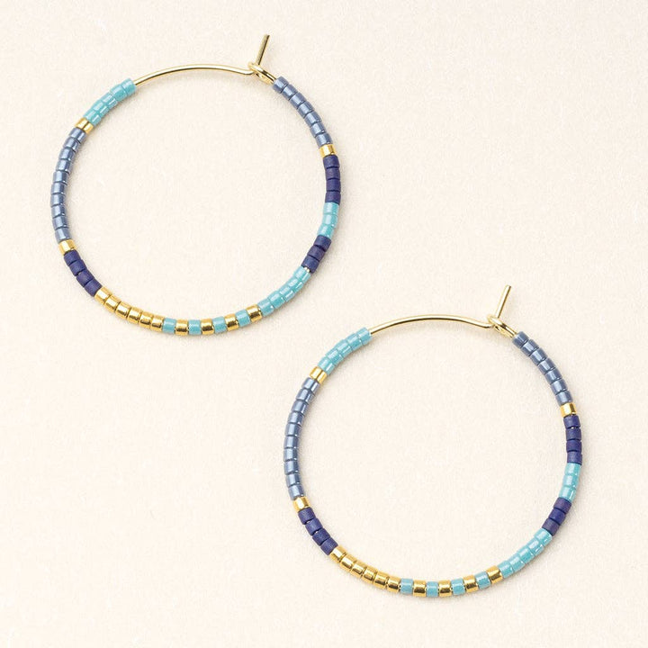 Cobalt Multi/Gold Beaded Hoop Earrings - Merry PigletsScout Curated Wears