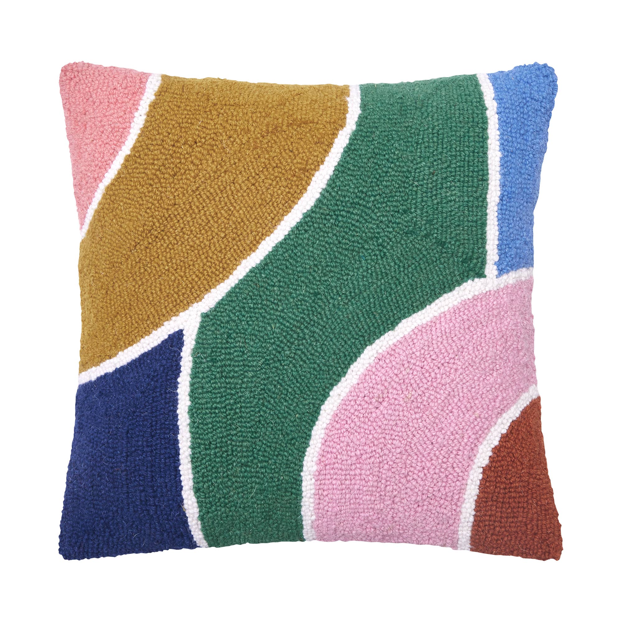 Peking Handicraft Color Waves Wool Pillow - Thumbnail 2