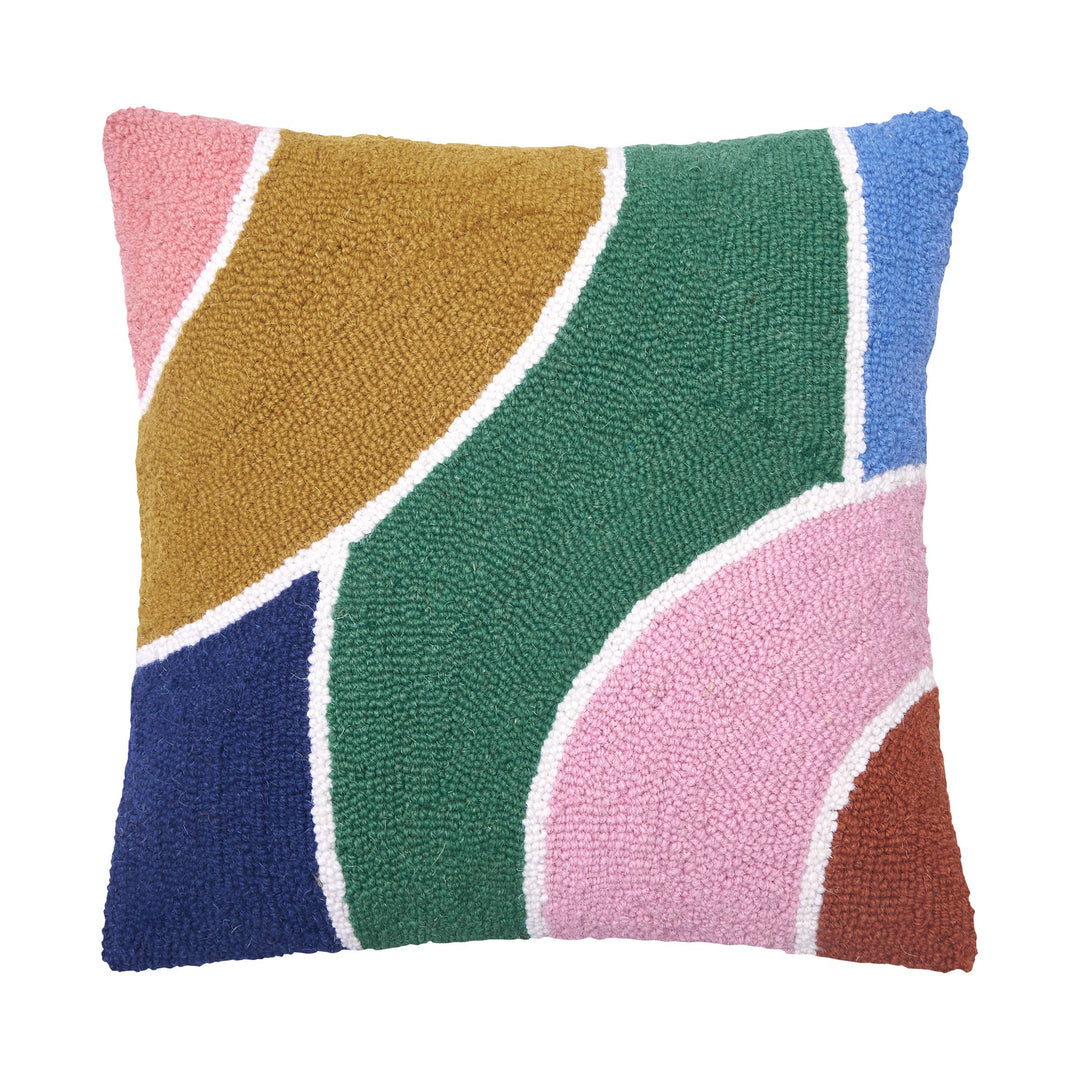 Color Waves Wool Pillow - Merry PigletsPeking Handicraft