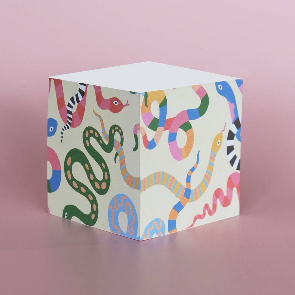 Colorful Snakes Sticky Note Cube - Merry PigletsIdlewild Co.