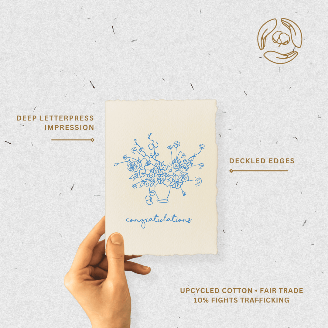 Congratulations Floral Bouquet Greeting Card - Merry PigletsPaper Baristas