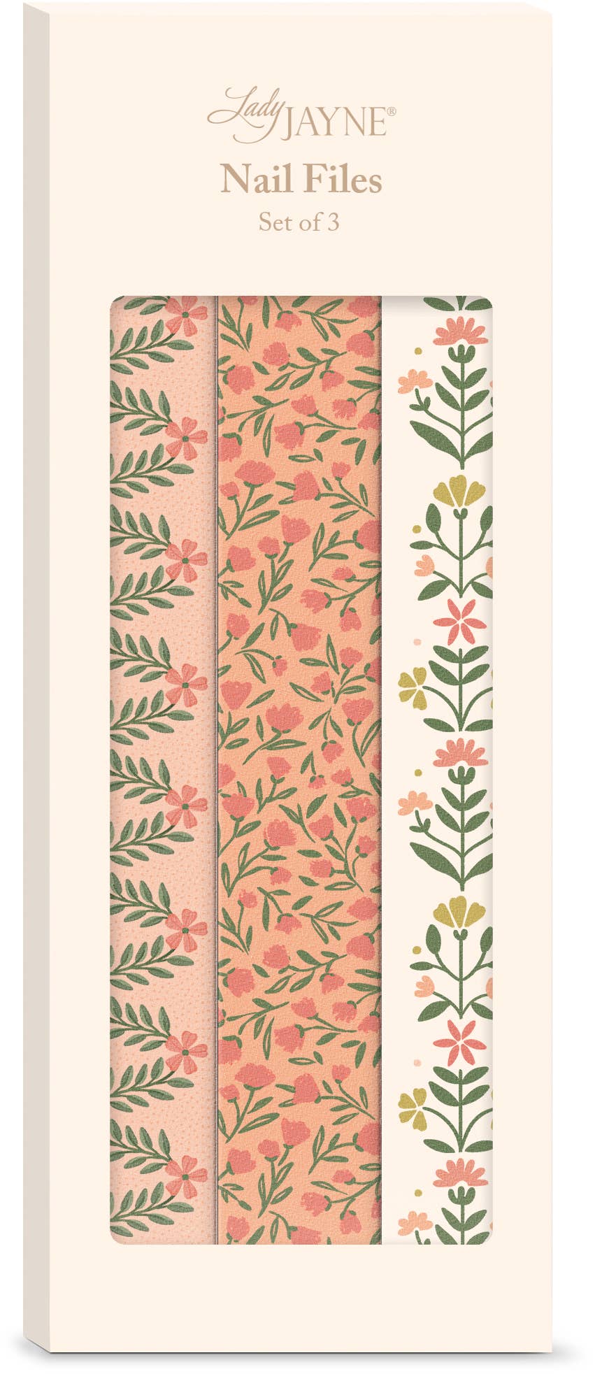 Coral Cream Ditsy Nail File Set - Merry PigletsLady Jayne