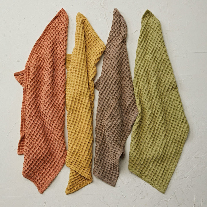 Cotton Waffle Weave Tea Towel - Merry PigletsCreative Co - Op