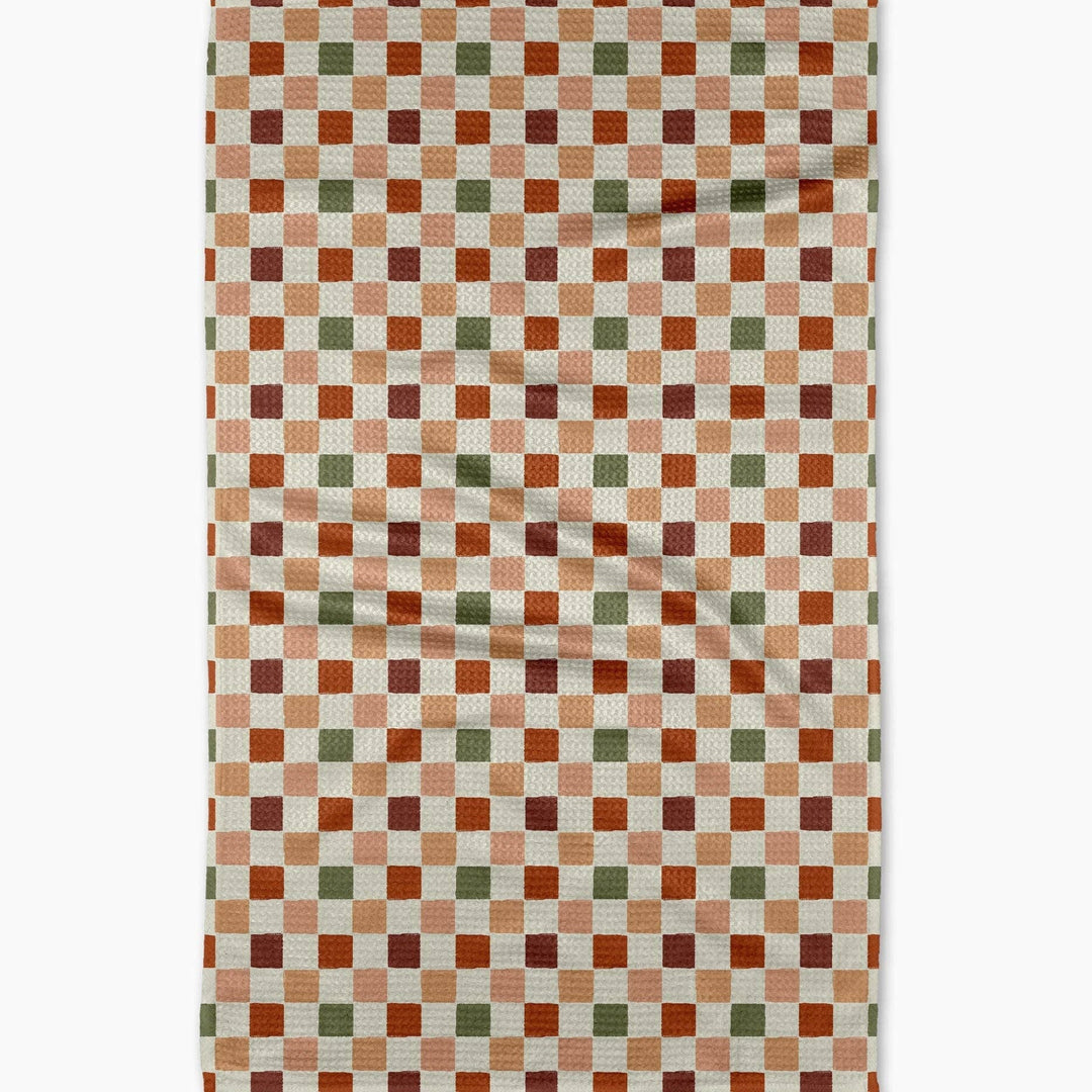 Cozy Check Tea Towel - Merry PigletsGeometry
