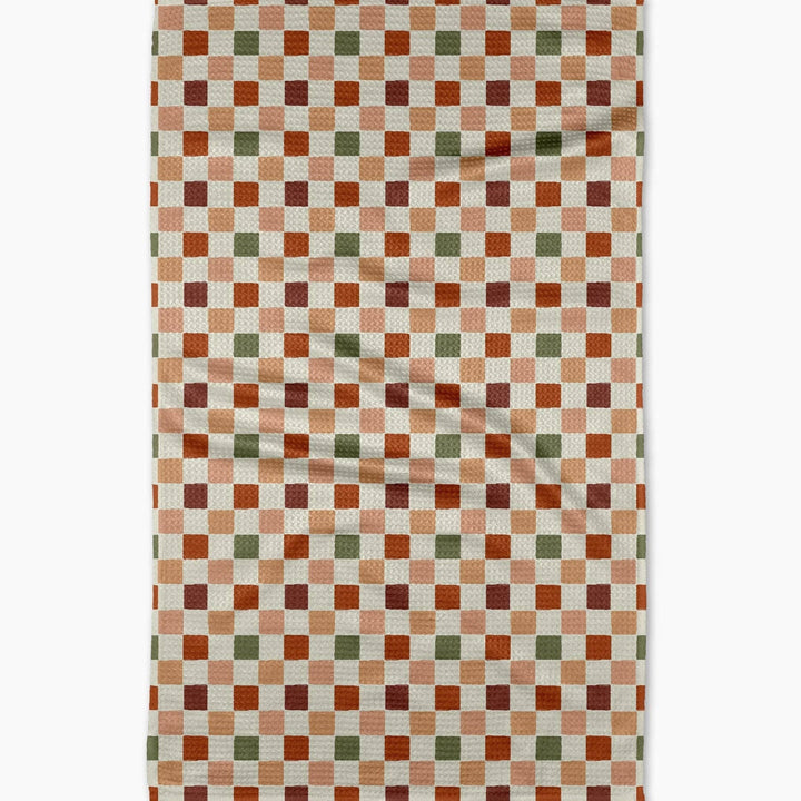 Cozy Check Tea Towel - Merry PigletsGeometry