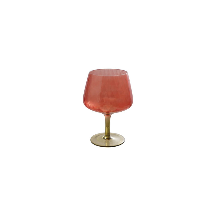 Cranberry & Olive Ribbed Stemmed Cocktail Glass - Merry PigletsCreative Co-Op