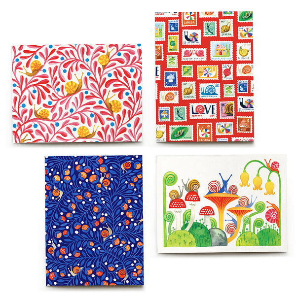 Snail Mail Notecards - Merry Piglets