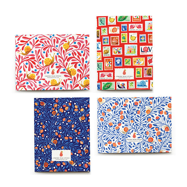 Snail Mail Notecards - Merry Piglets