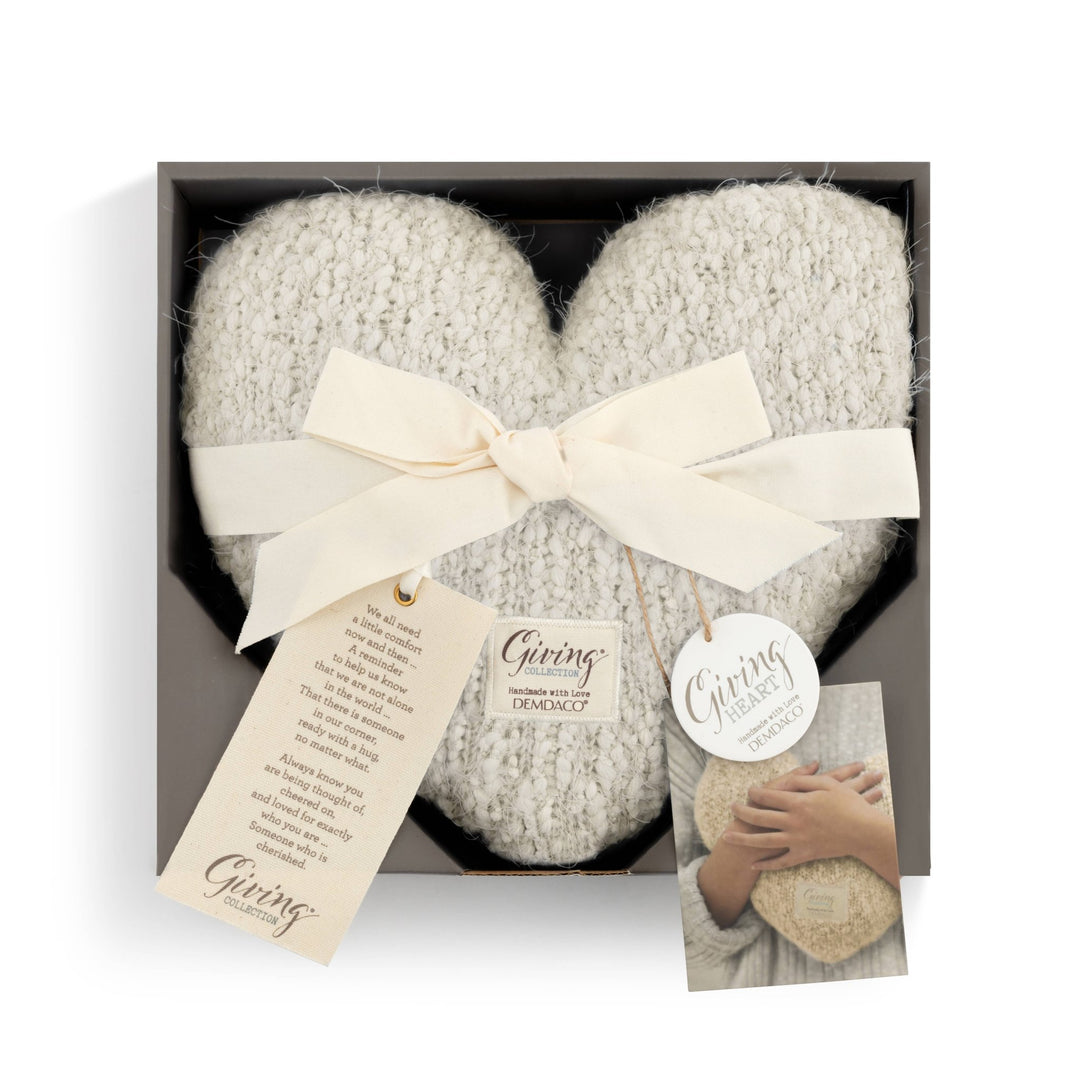Cream Giving Heart Pillow - Merry PigletsDEMDACO