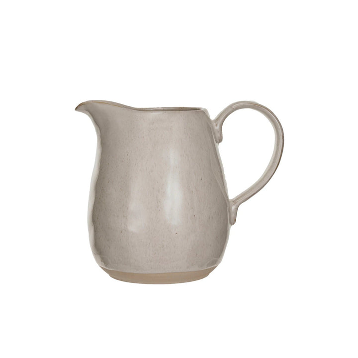 Cream Stoneware Pitcher - Merry PigletsCreative Co - Op